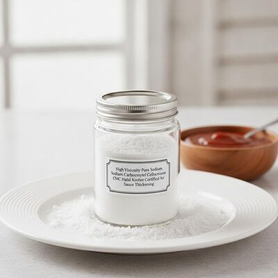 جودة High Viscosity Pure Sodium Carboxymethyl Cellulose Powder CMC Halal Kosher Certified for Sauce Thickening مصنع
